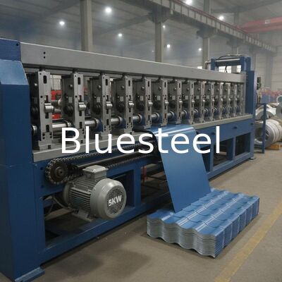 18-20 Σταθμοί κυλίνδρων 5KW Chain Drive Υδραυλική κοπή μετάλλων οροφής Roll Forming Machine για την παραγωγή πλακών από χάλυβα